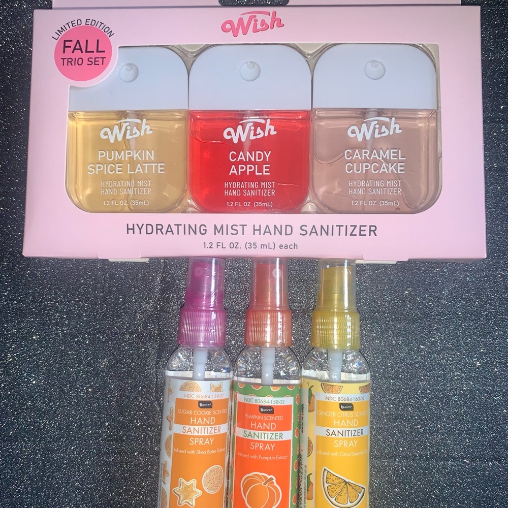 B. Pure & Wish Fall Trio Hand Sanitizer Sets:  Pumpkin/Apple/Caramel 9.2 Fl Oz